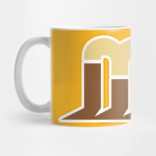 3D Letter M vector logo sticker design. Initial letter M logotype company name sticker design. Mug